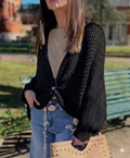Pull grosse maille noir
