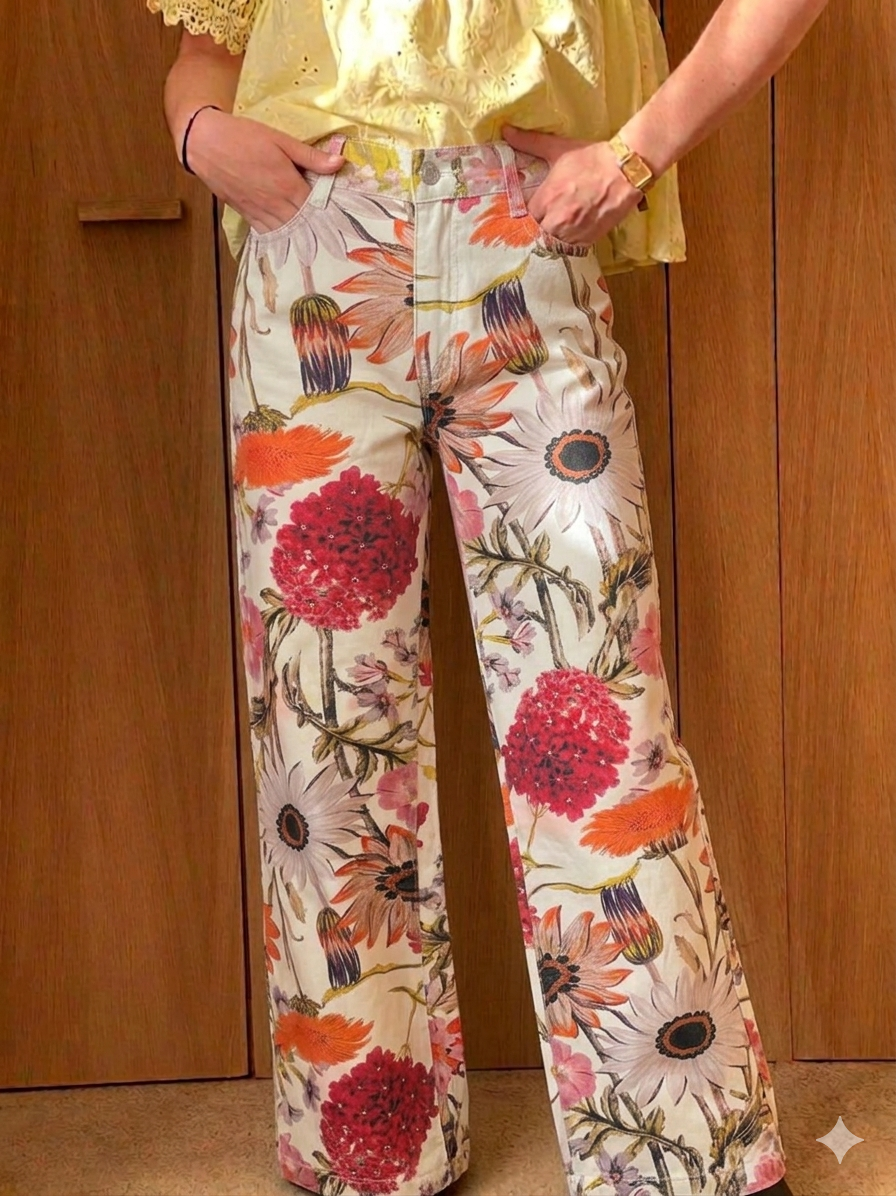 Jean fleurs
