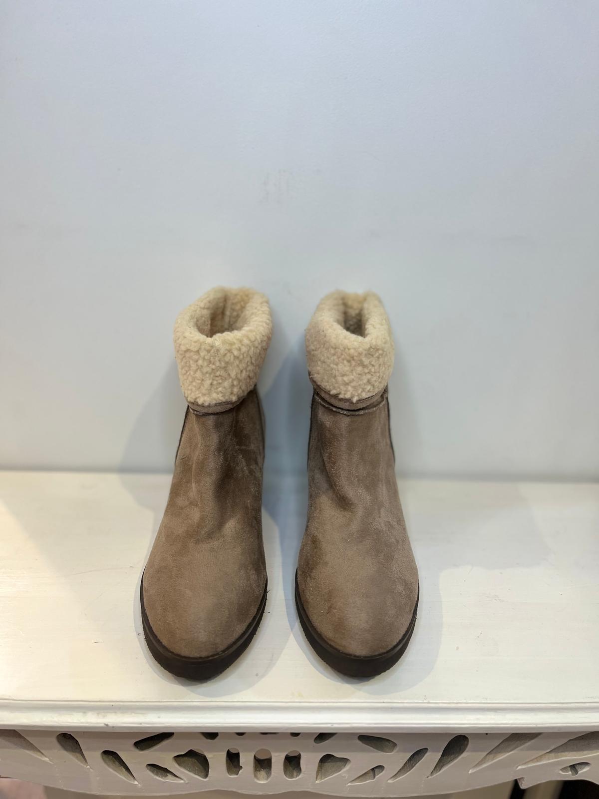 Bottines fourrées compensées