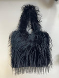 Sac noir fausse fourrure