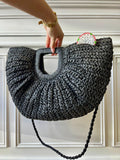 Petit sac raphia noir