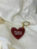 Porte clés coeur "Maman chérie"
