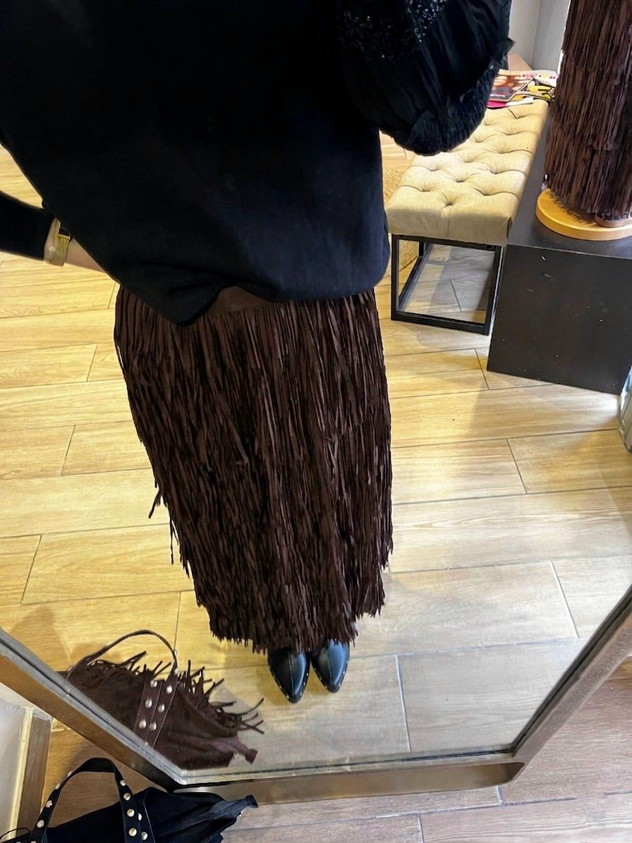 Jupe à franges marron