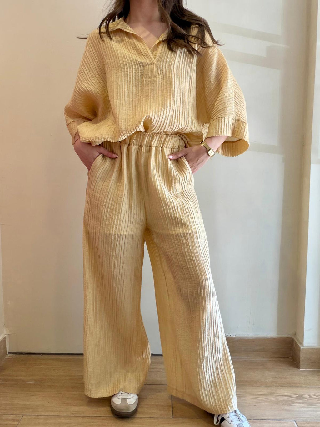 Pantalon fluide champagne