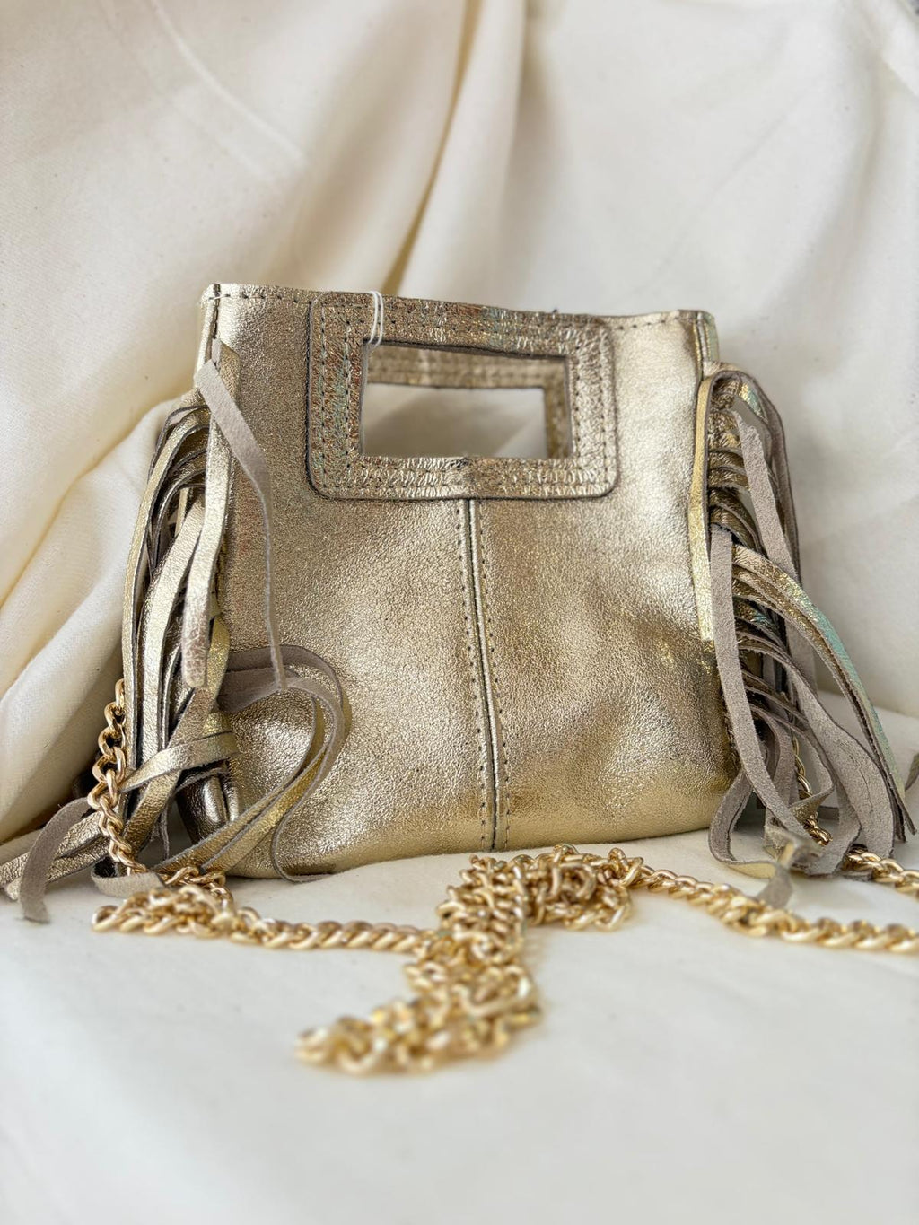 Sac à franges doré