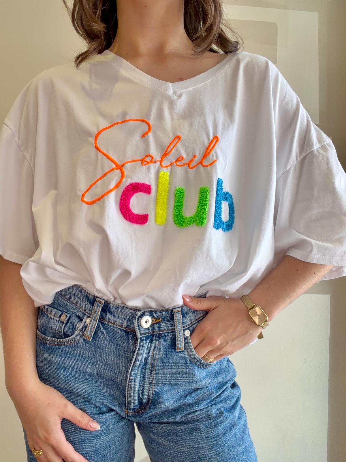 T-shirt blanc soleil club