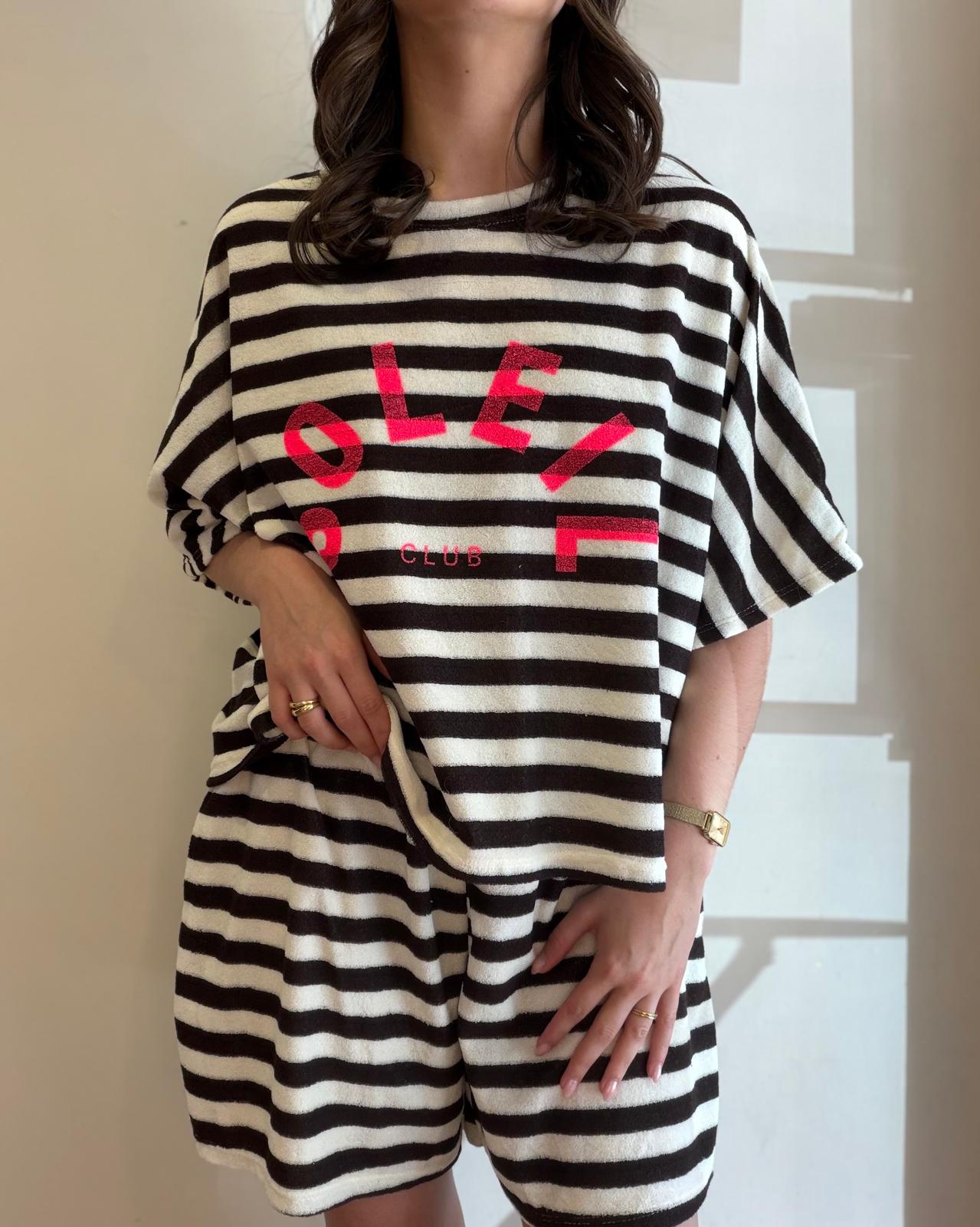 Ensemble éponge rayé noir