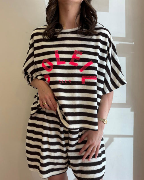 Ensemble éponge rayé noir