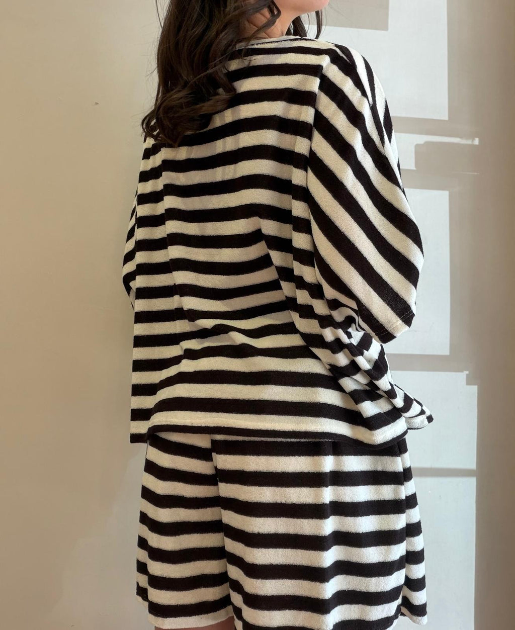 Ensemble éponge rayé noir