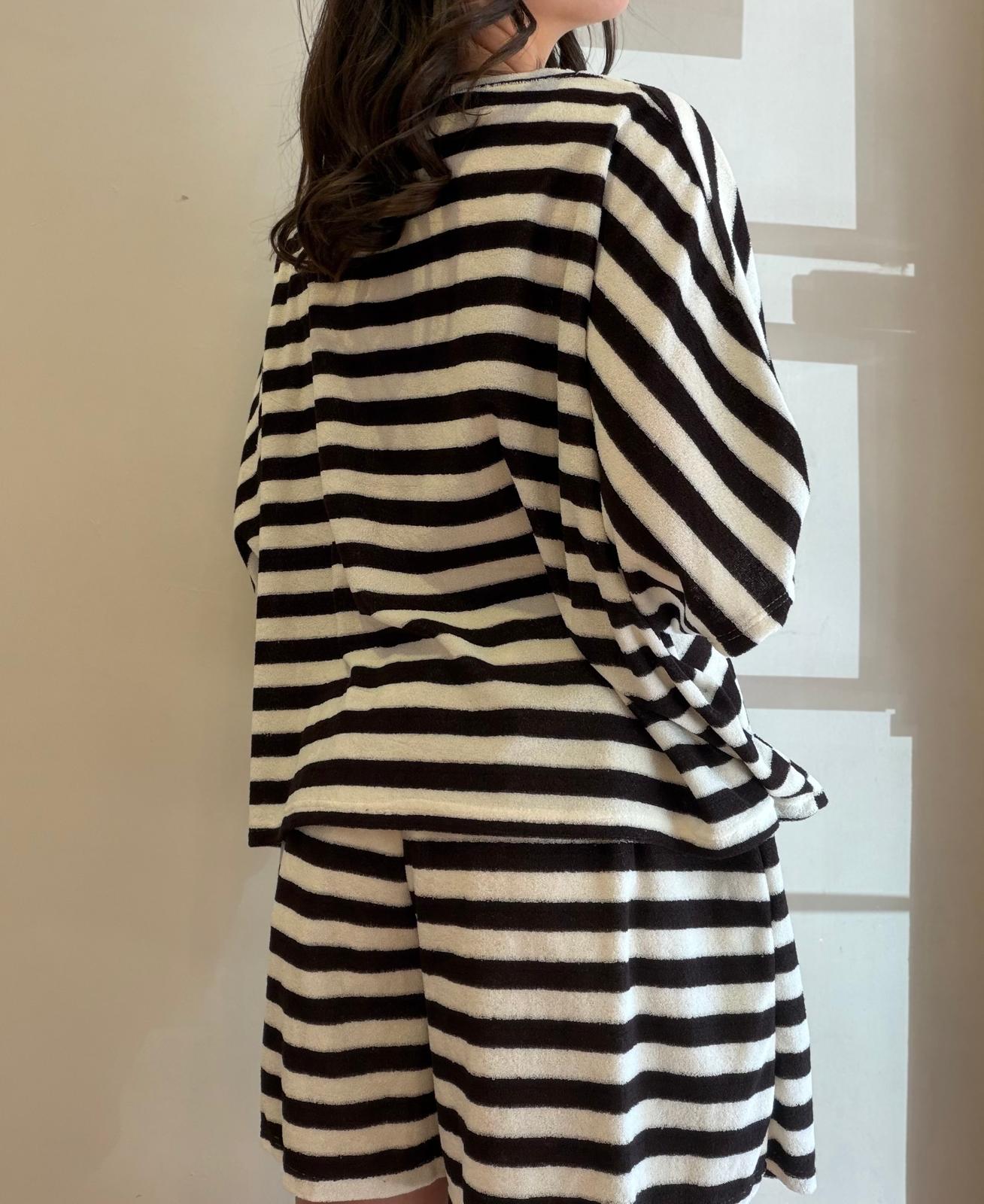Ensemble éponge rayé noir