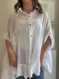 Blouse à volants blanche