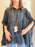 Blouse à volants noire