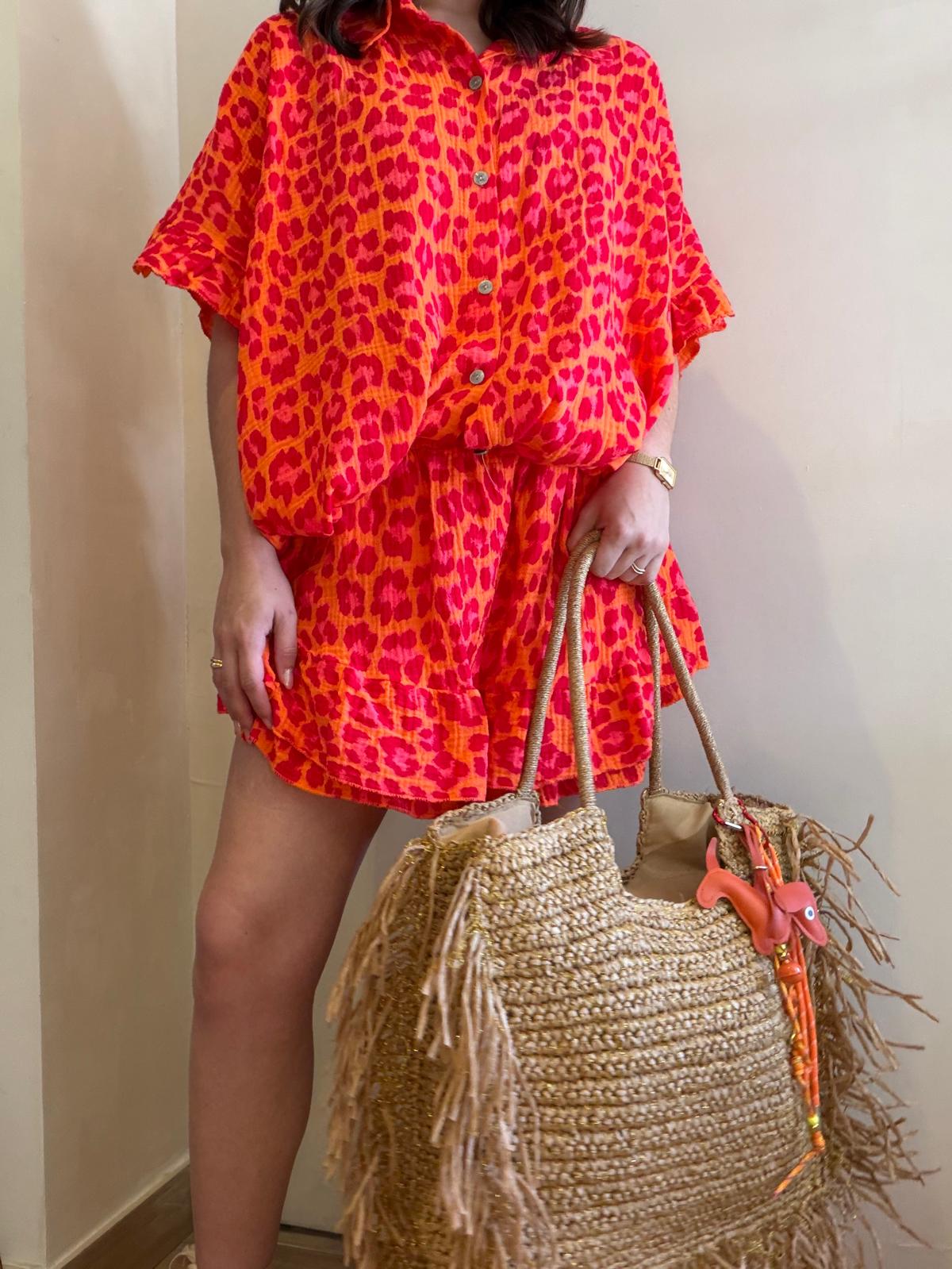 Ensemble léopard rouge