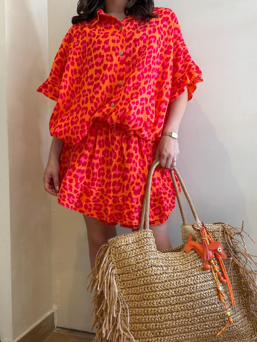 Ensemble léopard rouge