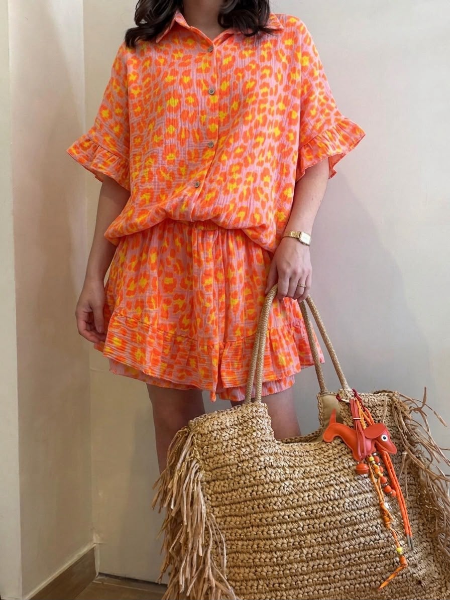 Ensemble léopard orange