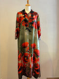 Robe coquelicots verte