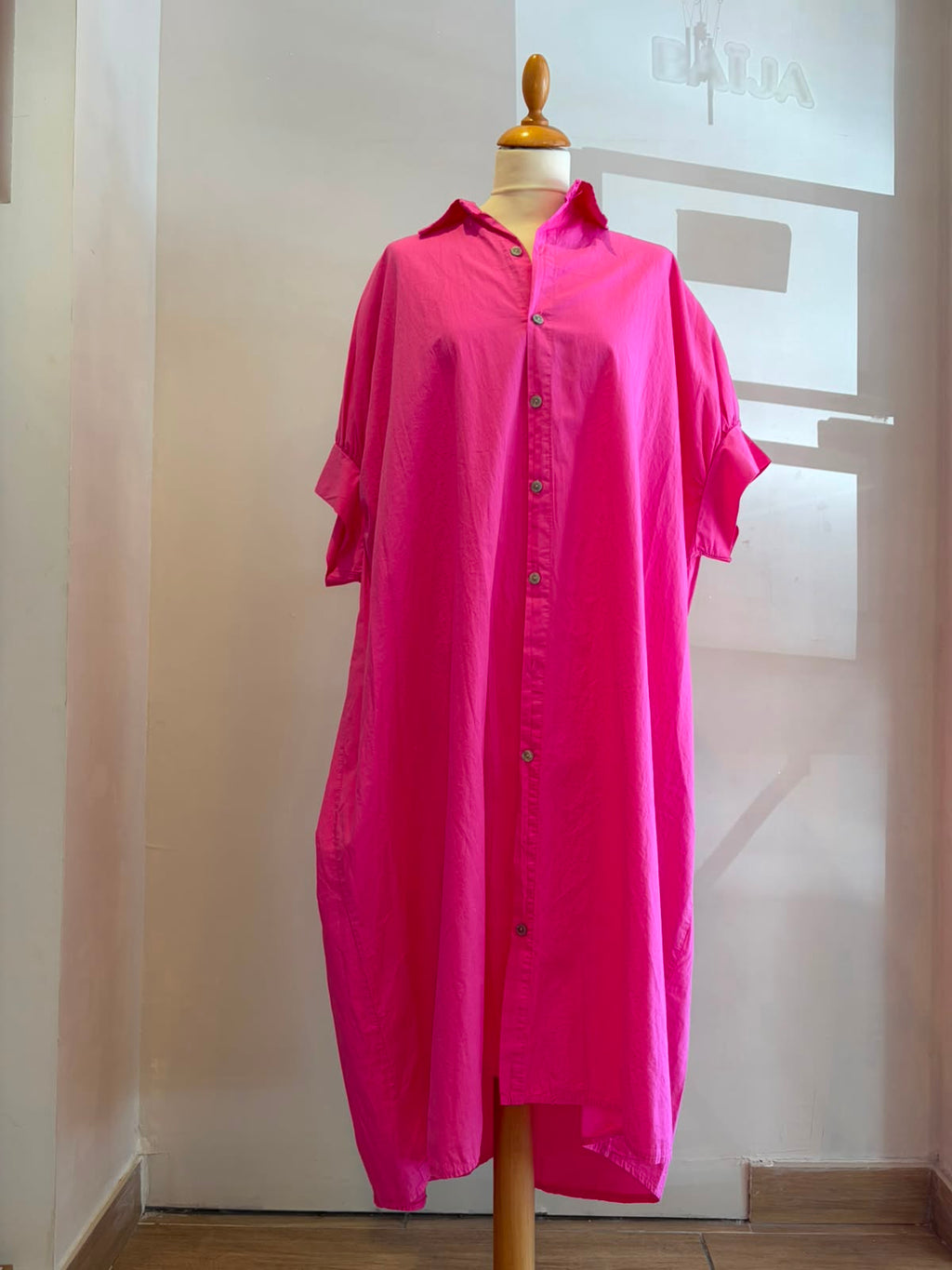 Robe chemise rose