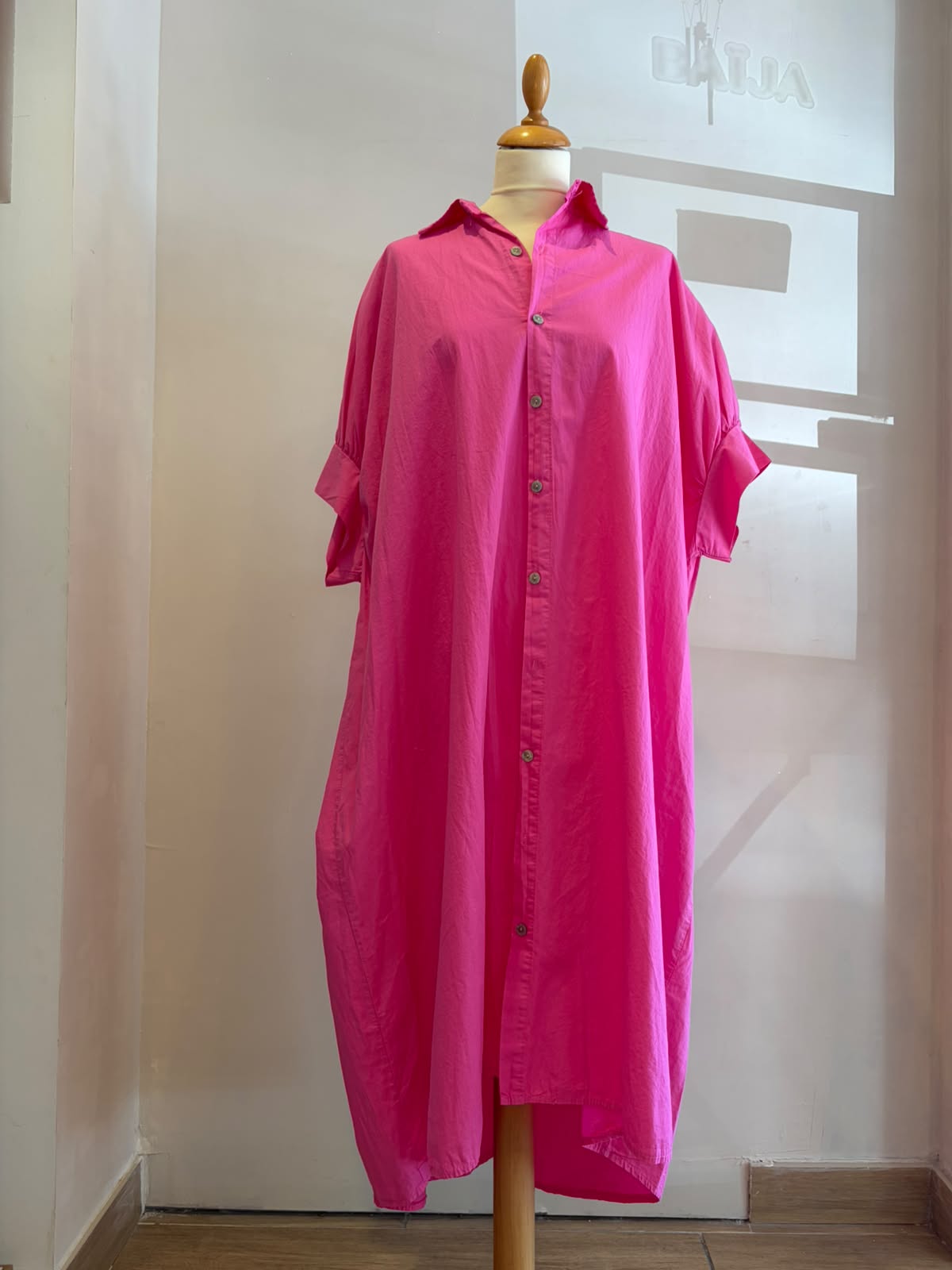 Robe chemise rose