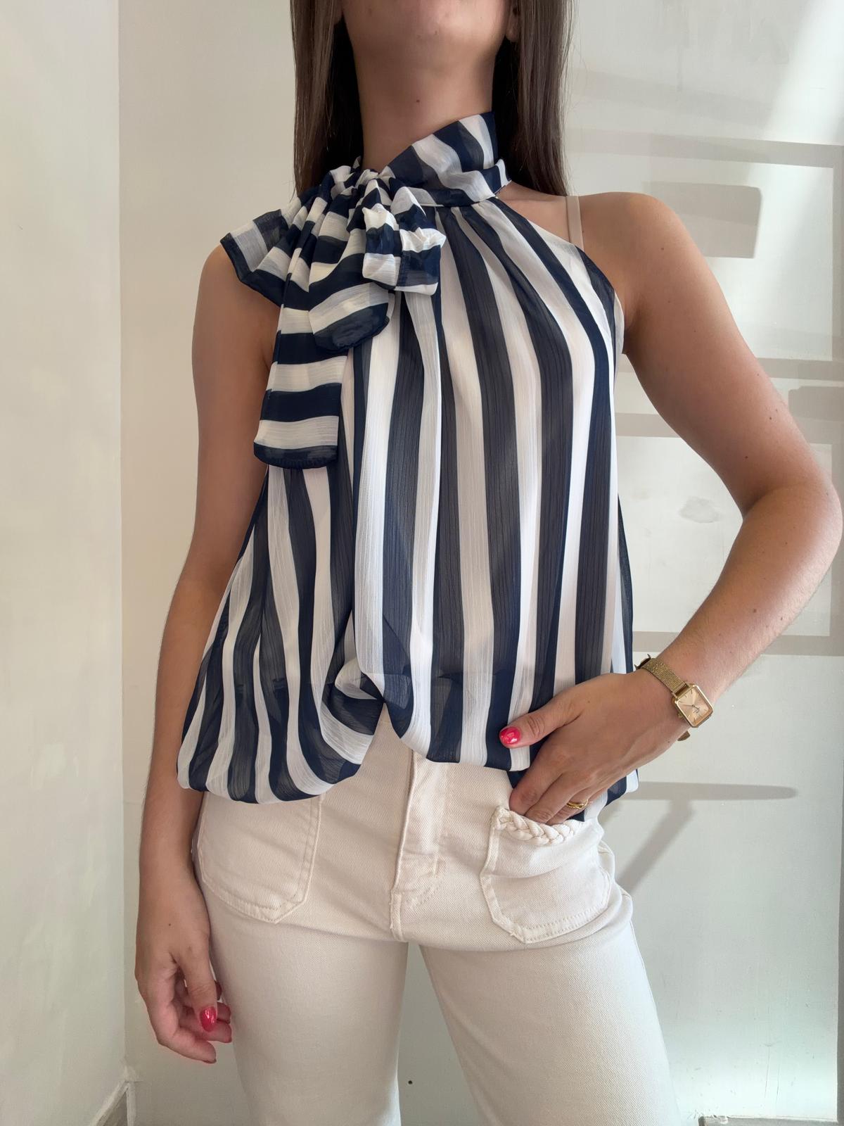 Top rayé marine