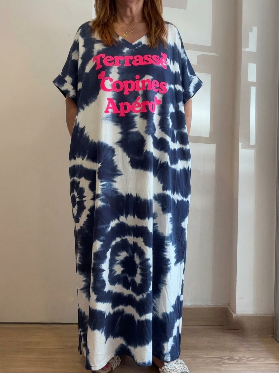Robe longue marine