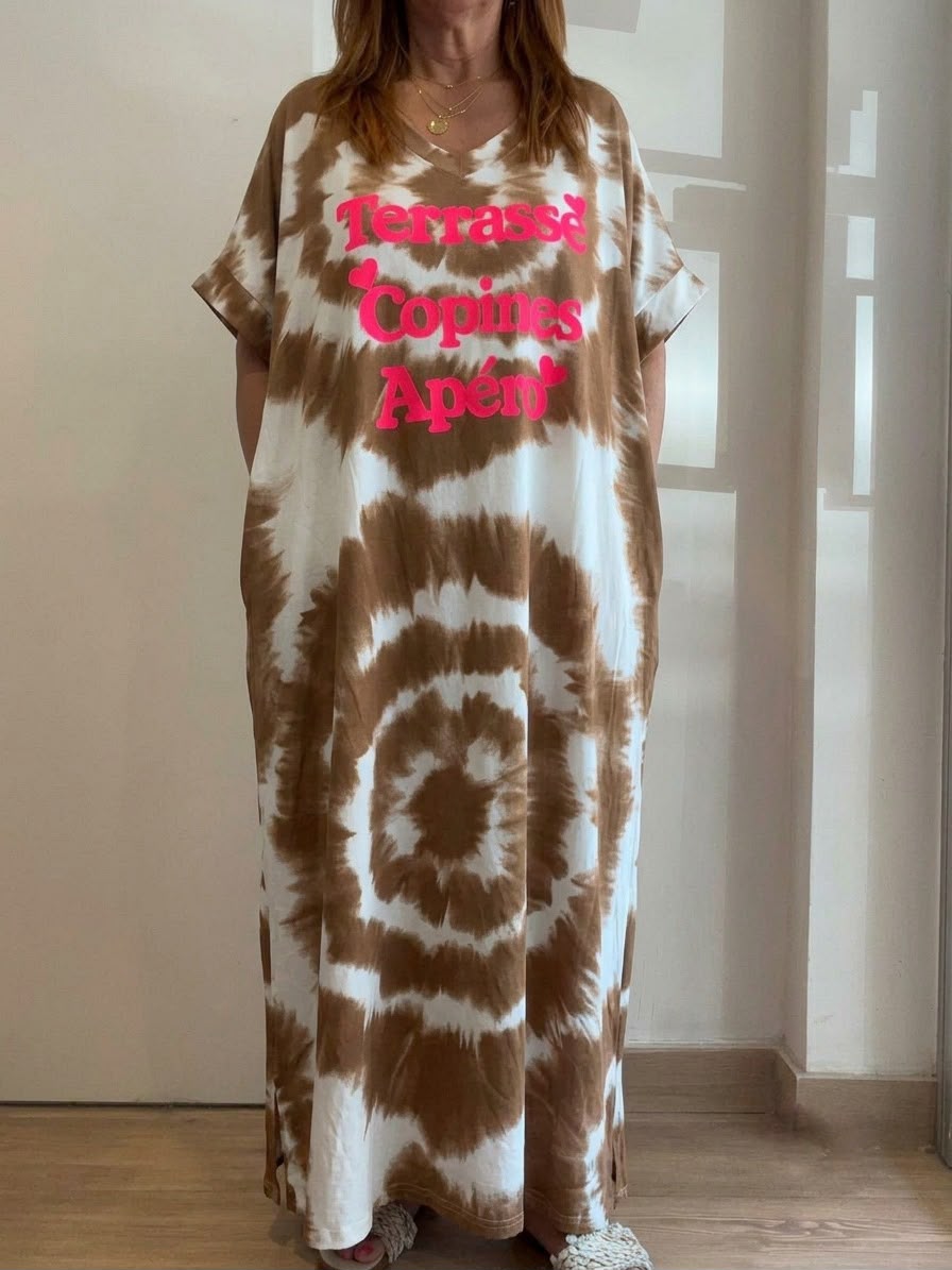 Robe longue camel