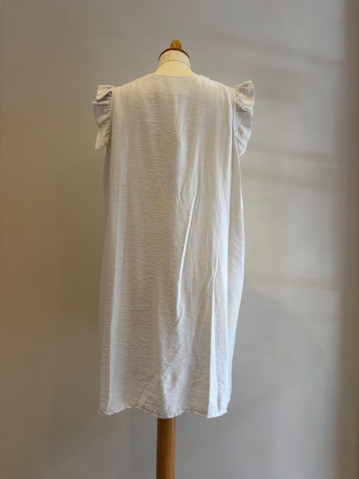 Robe à volants beige