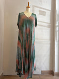 Robe tie and die bleue