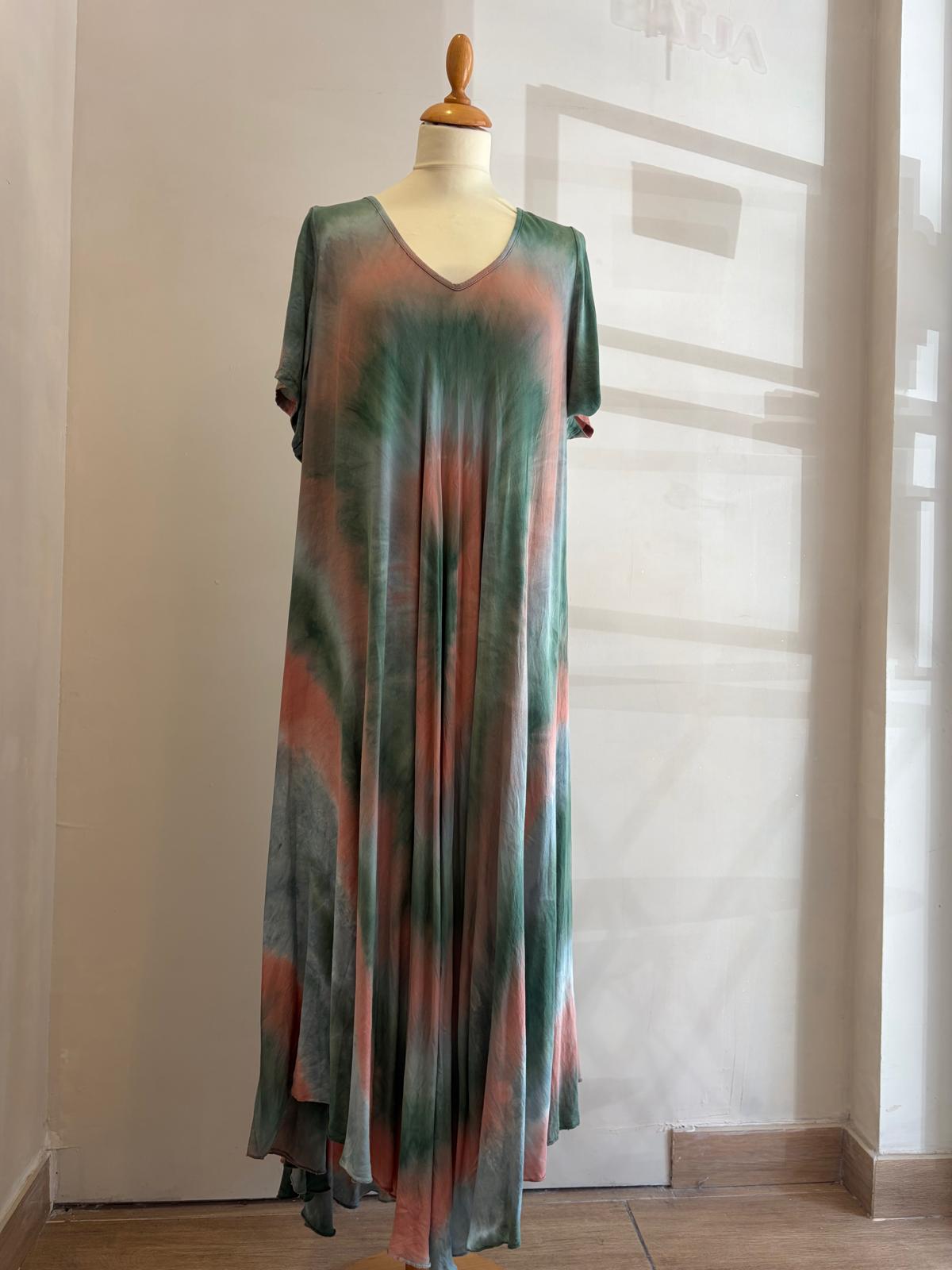 Robe tie and die bleue